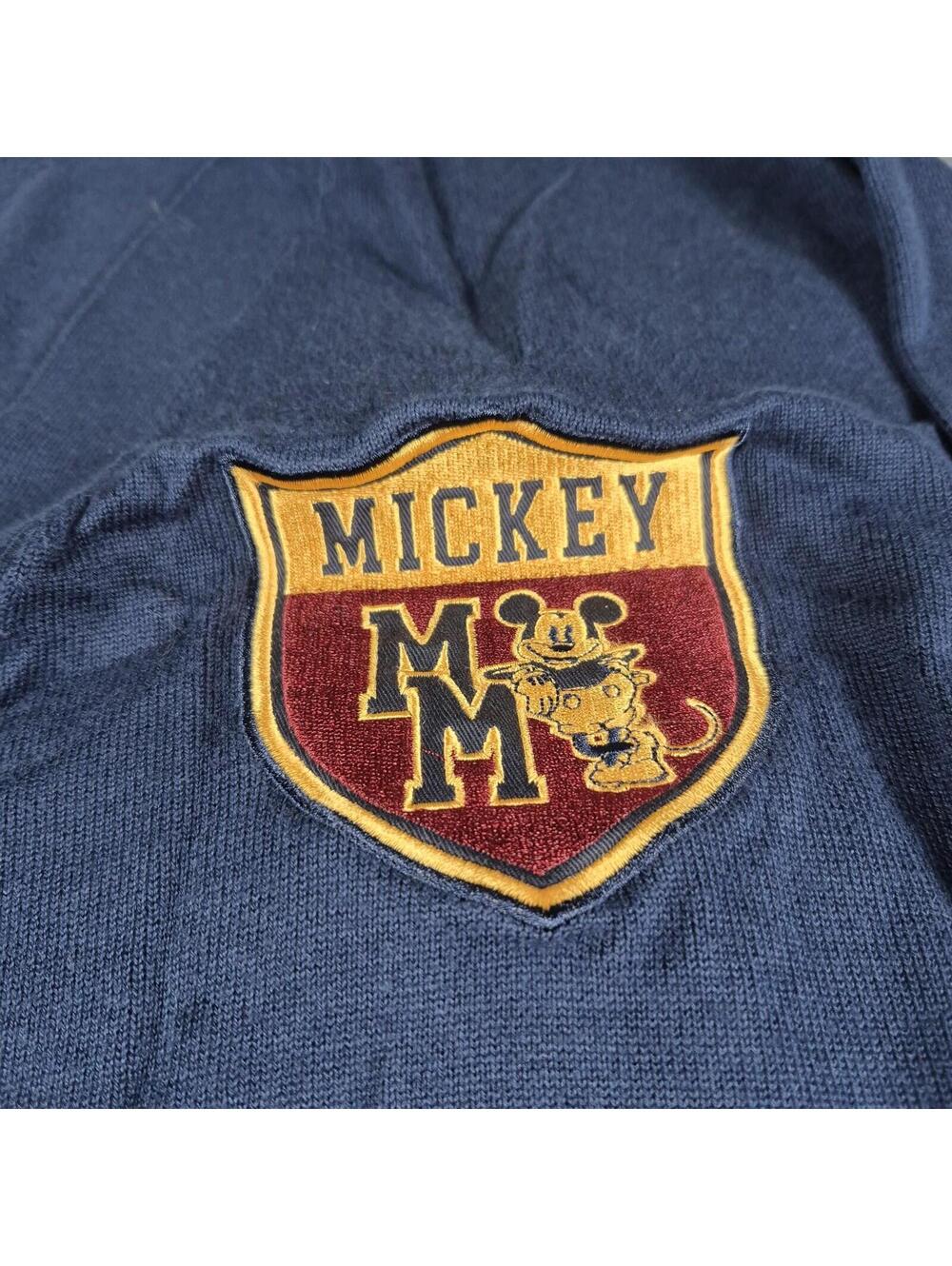Disney Mickey Mouse Cardigan Sweater Mens 2XL Navy Blue Varsity Athletic 28 Y2K - Picture 5 of 9